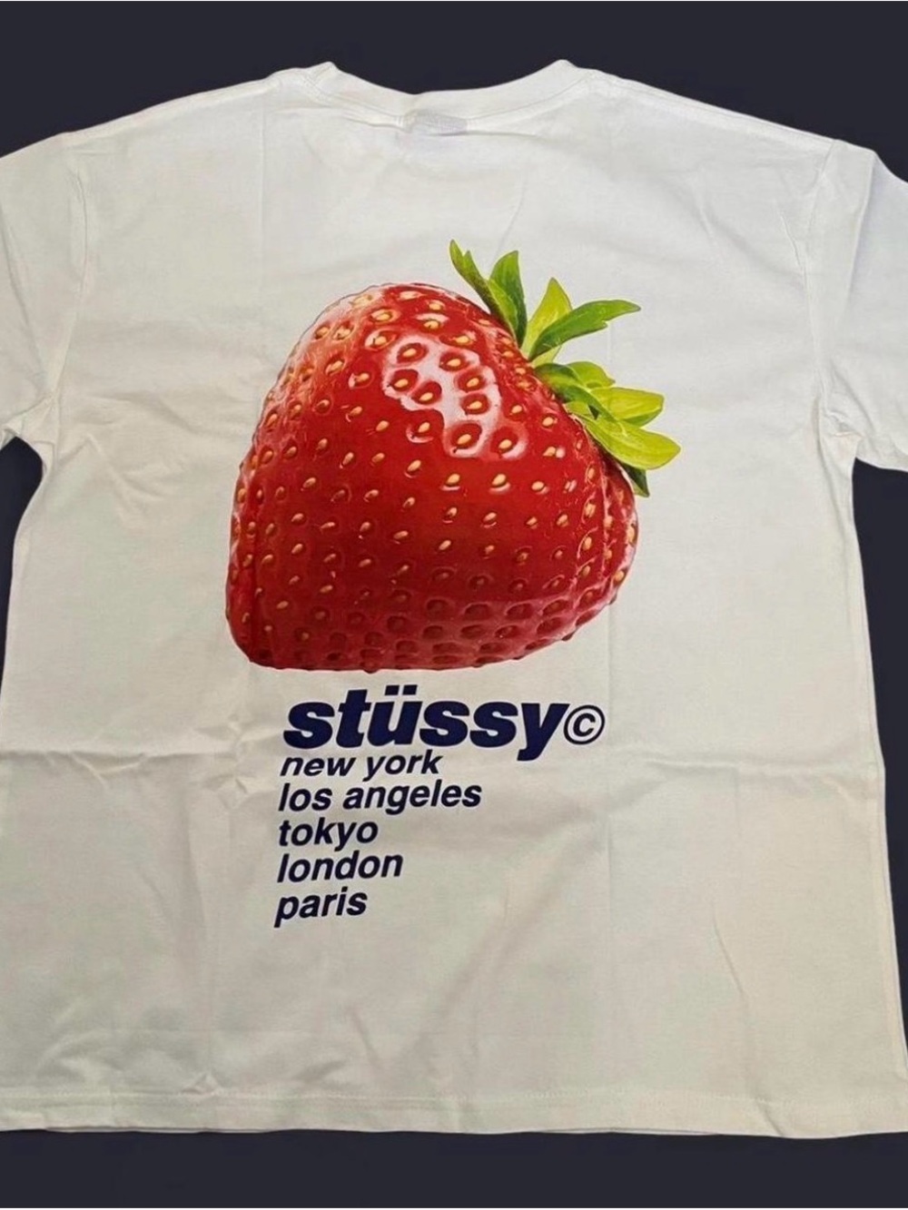 Authentic Stussy strawberry tee (white) size:M